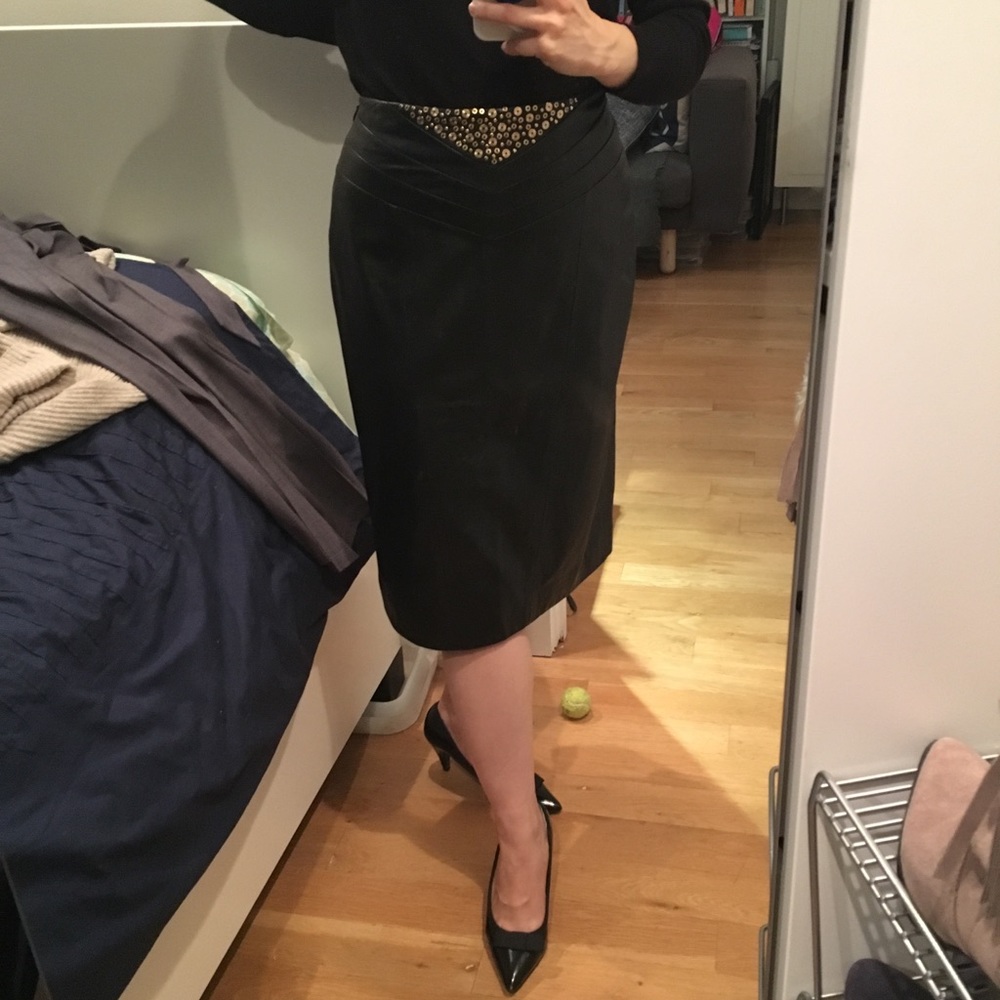 Tamara Mellon Lamb Leather Skirt 🎀